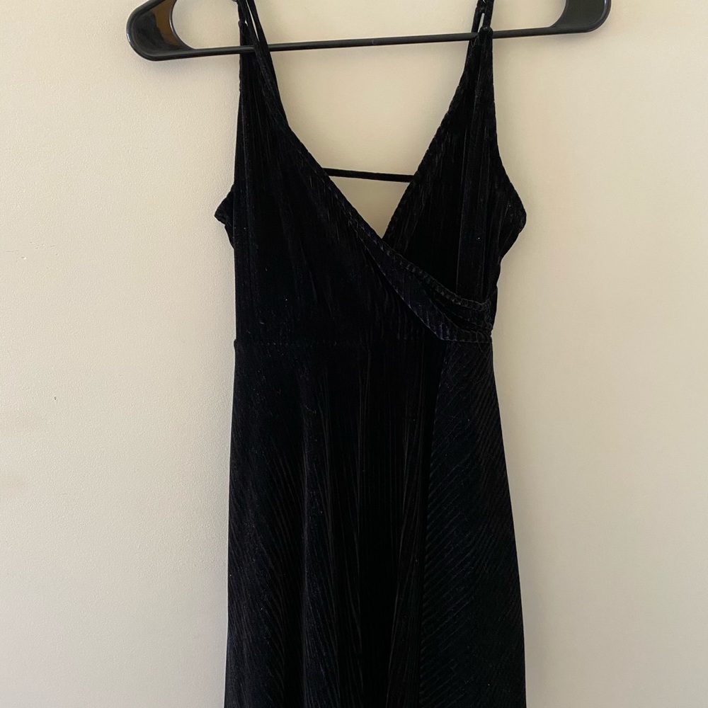 Faux velvet, stretchy skater dress